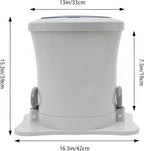 Mini Portable Washing Machine, 2 in 1 Hand Cranked Manual Clothes Non-Electric Washing Machine and Spin Dryer, 9L Capacity Washer/Dryer for Camping, Apartments, RV's, Outdoor (White Large)