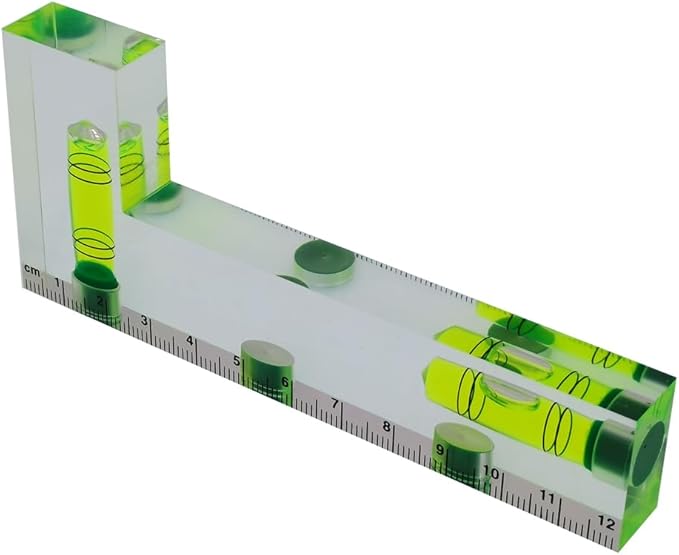 Transparent Rectangular high-Precision L-Shaped Level Integrated Small Household Magnetic Water Level (green, 120 * 51 * 13mm)