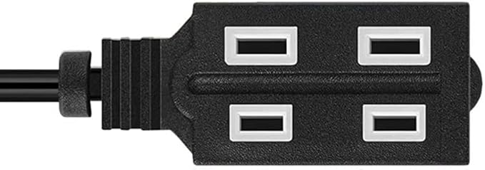 Cmple - 3-Outlet Extension Power Cord 2 Prong Outlet Extender Cable 13 Amps, 125V, Household for Indoor Use with Protective Outlet Cover - 6 Feet, Black
