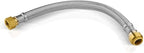 1 Pack Foskan 12-Inch Flexible Water Heater Connector Hose,with 3/4" Push-Fit x 3/4" FIP,Compatible with Copper, PEX, CPVC, and PE-RT Pipes for Water and Heating Use（12" Length）