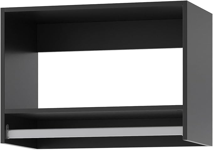 ROOMTEC 19.5" Tall Hanging Closet Unit, Modular Closet System with Hanging Rod, Wardrobe Organizer for Bedroom or Walk-in Closet, Wall Mounted, Customizable Clothes Storage Unit, Black