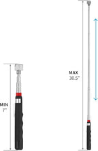 1 Piece 20LBs Telescoping Magnetic Pickup Tool, with Pen Clip Design, Magnet Stick Rod Extendable 7" to 30.5" for Men, Birthday, Father's Day, Christmas Gift
