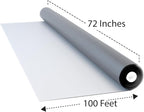 DOCA 72 in x 100 ft Window Screen Mesh - Window Screen Replacement, Fiberglass Mesh Roll for Window, Patio Screen, Porch Screen, or Door - Gray