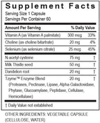 Transformation Enzymes Professional Protocol Liver Support Formula Supplement with Vitamin A, Herbal Blend & Digestive Enzymes - 60 Capsules