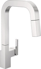 Delta Junction Chrome Kitchen Faucet with Pull Down Sprayer, Modern Single Hole Kitchen Sink Faucet, Single Handle, Chrome 19825LF