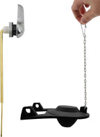 Toilet Handle Replacement Kit, Front Mount H59 Brass Lever, 2-Inch Universal Toilet Flush Valve Flapper, 9.88-Inch Stainless Steel Chain, Compatible with Most Toilets, WC Repair Parts.