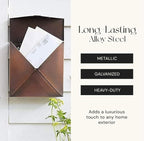 NACH Mailboxes for Outside Wall Mount, 10 x 10 x 4 inch Antique Copper Mail Boxes for House Outside, Waterproof Mailboxes for Outside - Chicago Style Mail Box