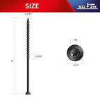 #14 x 6 Inch Deck Screws (23Pcs) 1lb. Carbon Steel, Black, Flat Head, Rust Resistant epoxy Coated, with T30 Star Bit