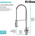 KRAUS Britt 2nd Gen Commercial Style Pull-Down Single Handle Kitchen Faucet in Spot Free Stainless Steel, KPF-1691SFS