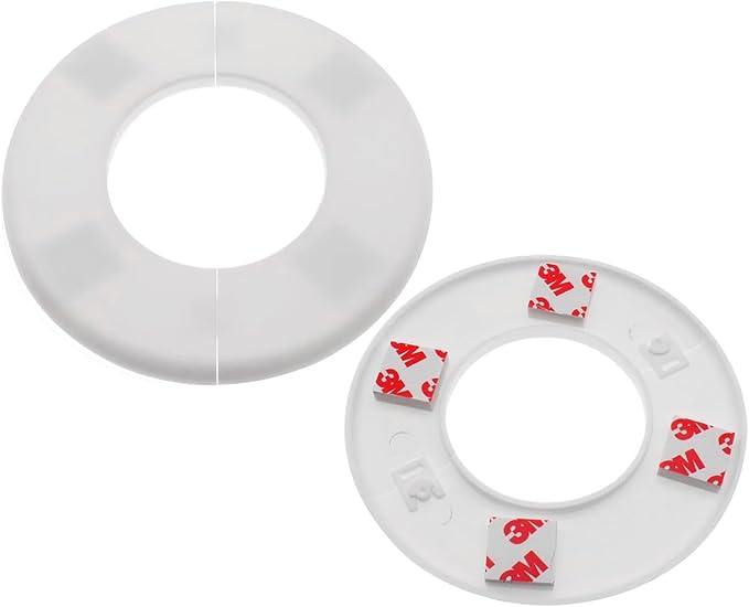 2 Pack Wall Split Flange ABS Round Escutcheon Plate for 2-1/2"/ 64mm Diameter Pipe Faucet Decoration Accessories (White)