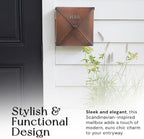 NACH Mailboxes for Outside Wall Mount, 10 x 10 x 4 inch Antique Copper Mail Boxes for House Outside, Waterproof Mailboxes for Outside - Chicago Style Mail Box