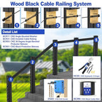 CKE 30 Pack Black Invisible Cable Railing Kit, T316 Stainless Steel Swage Tensioner Terminal for 1/8" Cable Railing System, Invisible Receiver and Stud End Hardware for 2x2 Wood & Metal Post BCR31