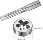 14mm x 1.5 HSS Metric Tap and Die Set Right Hand Thread,Tapping DIY Tool 3pcs (M14 x 1.5mm)
