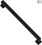 Alzassbg 6 Pack Matt Black Cabinet Pulls, 7-1/2 Inch(192mm) Hole Centers Cabinet Handles Square Kitchen Hardware for Cabinets AL3046MB