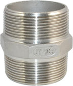2" x 2" NPT Male Threaded Hex Nipple,Stainless Steel 304 Quick Coupler Pipe Fitting
