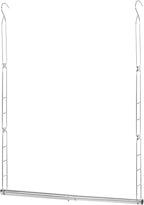 STORAGE MANIAC Hanging Closet Rod, Adjustable Width and Height Closet Hanging Organizer, Space-Saving Clothes Hanging Bar, Closet Extender Hanging Rod Double Closet Hanging Rod, 1 Pack Chrome
