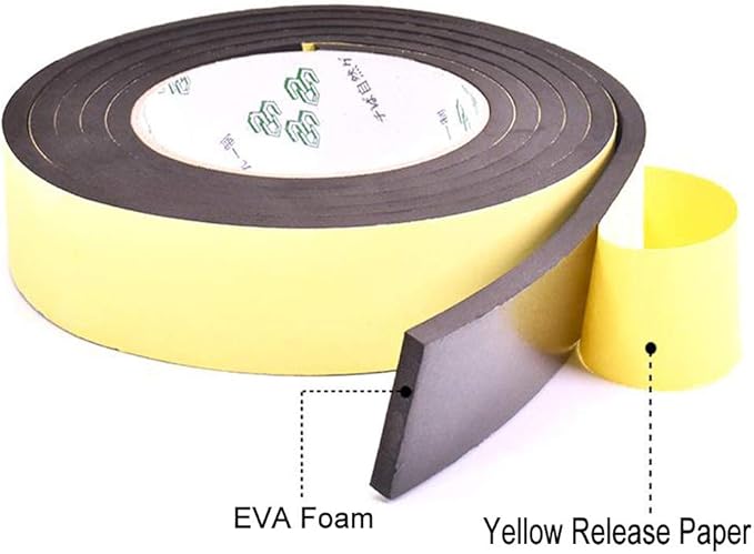 High Density Foam Insulation Tape Adhesive, Seal, Doors, Weatherstrip, Waterproof, Plumbing, HVAC, Windows, Pipes, Cooling, Air Conditioning, Weather Stripping, Craft Tape (66Ft x 1/8’’ x 1’’)