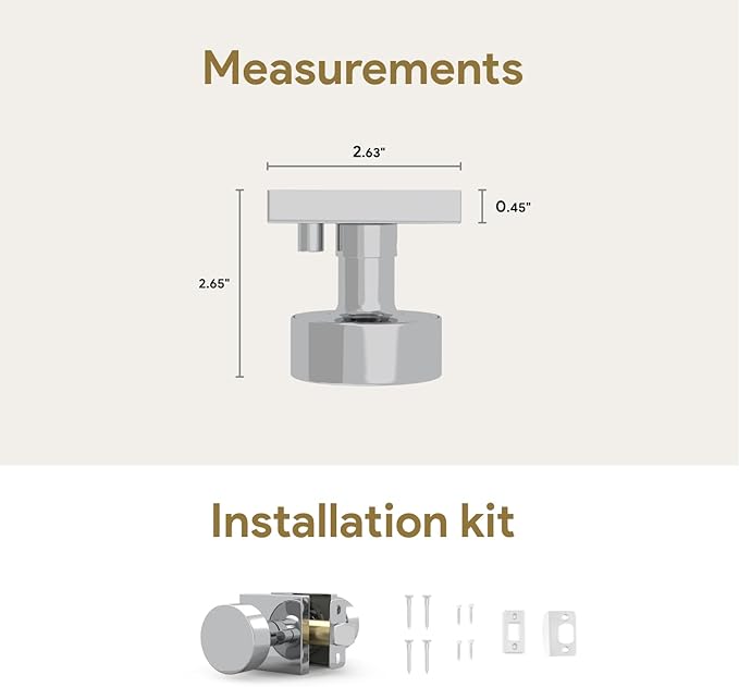 Mega Handles SUANA Privacy Door Knob for Hallway, Closet and Bathroom, Reversible Heavy Duty Design Door Knobs, Fits All Standard Door Sizes Screws Included - Polished Chrome (1 Pack)