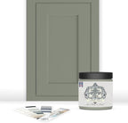 ALL-IN-ONE Paint, Durable cabinet and furniture paint. Built in primer and top coat, no sanding needed. Includes our 30 featured color card - Simply Sage (gray green), 8oz Sample