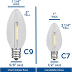 Novelty Lights Ceramic Christmas Replacement Bulbs - Outdoor Individual Bulbs for Events, Holiday Parties, Patios, and More - C7/E12 Candelabra Base, 5 Watt Lights (Multicolor, 25 Pack)