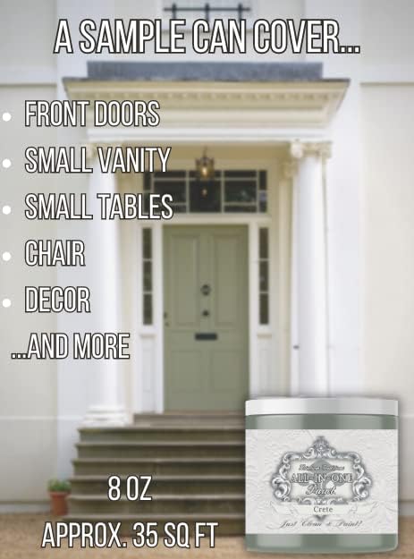ALL-IN-ONE Paint, Durable cabinet and furniture paint. Built in primer and top coat, no sanding needed. Includes our 30 featured color card - Colosseum (white with subtle gray undertone), 8oz Sample