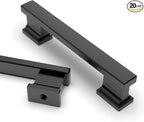 Asidrama 20 Pack 3.75 Inch(96mm) Matte Black Kitchen Cabinet Handles, Cabinet Pulls Kitchen Cabinet Hardware for Cupboard Drawer Pulls