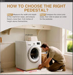 Washer and Dryer Pedestals Set of 2-Fit 27 and 28 Inch, Laundry Pedestal for Washer and Dryer , Alloy Steel Washing Machine Stand Raiser,Washer and Dryer Stand 15.75'' Height White