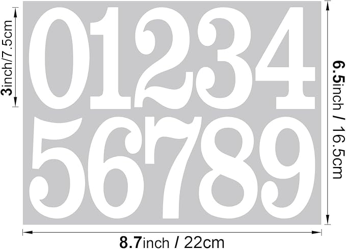 100 PCS Mailbox Numbers for Outside, Vinyl Numbers Stickers Mailbox Number Decals, Self-Adhesive Waterproof Numbers for Mailbox Window Door Trucks Address Number (White, 3 inch)