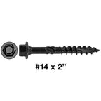 #14 X 2 Heavy Duty Black Timber/Log/Landscaping Wood Screws - Exterior Coated Heavy Duty Screws - ~50 Screw Count - Heavy Duty Black Log Wood Screws