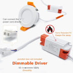 2 Inch LED Downlight, Recessed Lighting Dimmable Ceiling Light, 3W, 4000K Natural White, CRI80 with LED Driver(35W Halogen Equivalent), 1 Pack