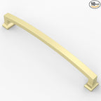 Asidrama 10 Pack 10 Inch(254mm) Brushed Brass Kitchen Cabinet Handles, Cabinet Pulls Kitchen Cabinet Hardware for Cupboard Drawer Pulls