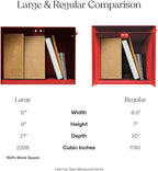 post & porch Malone Mailbox | Post Mounted Mailbox | Black/White/Gray/Brown/Red/Blue/Green, Regular or Large, Weatherproof Mail Box for Outside, Customizable (Red, Regular)