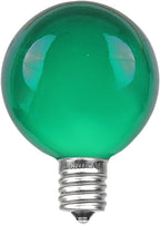 Novelty Lights 25 Pack G40 Green Outdoor Globe Bulbs, Light Bulbs Glass Incandescent Bulbs with 3000 Hour Lifespan, Globe String Lights Replacement Bulbs
