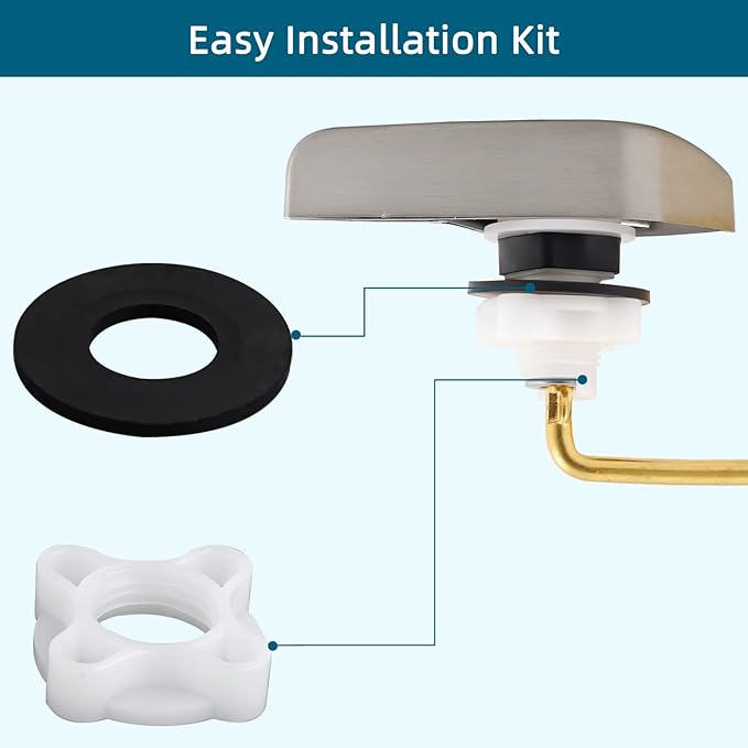 Universal Metal Side Mount Toilet Handle Replacement Kit Compatible with Kohler K-GP30324-CP/Glacier Bay Toilet with 1pc Flapper Chain, Toilet Flusher Lever, Brushed Nickel