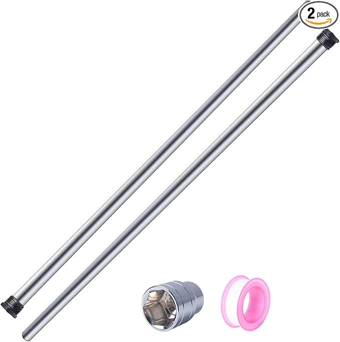 Podoy Magnesium Anode Rod for Hot Water Heater Compatible with Reliance Rheem Richmond GE Tanks Universal 32 Inches x Three Quarter 3/4" NPT Thread, 0.84" Diameter Hex Plug 2