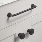 Goo-Ki 6 Pack Matte Black Cabinet Handles, 5.04 Inch(128mm) c-c Solid Drawer Pulls Bar Pull Modern Kitchen Hardware for Dresser Wardrobe Cupboard Bathroom, 9338MB-128