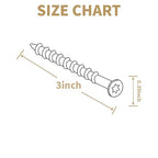 Wood Screws 3 Inch, Lag Screws #10 x 3, 300 Pcs Torx Structural Screws, Construction Exterior Wood Screws, Timber Screws for Fence Log Landscaping Wood, T25 Bit Included, Yellow