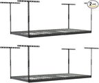 2-Pack 4 x 8 MonsterRax Overhead Garage Storage Rack, Ceiling Racks for Garage, Organization Shelving, Adjustable Hanging Shelf, Grey, 24"-45" Height Adjustment