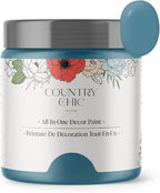 Country Chic All-in-One Chalk Paint for Furniture, Cabinets, Home Decor, Eco-Friendly, Matte Finish, Built-In Primer & Top Coat for Wood, Metal - Tide Pool (Blue) - Pint 16 oz (475 ml)