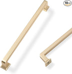 COTYKILEY 10 Pack 7 Inch(177mm) Brushed Brass Kitchen Cabinet Handles Gold Cabinet Pulls Cabinet Door Handles Kitchen Cabinet Hardware Cupboard Drawer Pulls Dresser Handles
