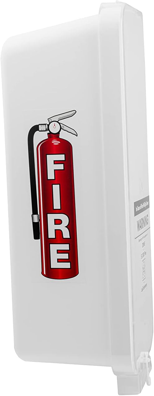 PRO&Family Fire Extinguisher Cabinet (5, White with Clear Pull-Cover, 10 lb)