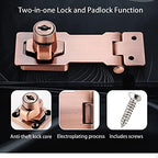 2 Packs Keyed Hasp Locks Twist Knob Keyed Locking Hasp for Small Doors, Cabinets and More,Stainless Steel Steel, Hasp Lock Catch Latch Safety Lock Door Lock with Keys (3inch, Copper)