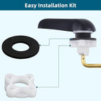 Hygie Rinse Metal Toilet Handle Replacement Kit Universal Front Mount Fit, Toilet Lever Compatible with American Standard/Glacier Bay/Gerber, Toilet Flush Handle with Flapper Chain, Matte Black