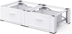 29" Washer and Dryer Pedestals with Drawer- Laundry Pedestal Stand for Washer and Dryer – Set of 2,Alloy Steel Washing Machine Stand Raiser, washer dryer pedestal 14.3'' Height White