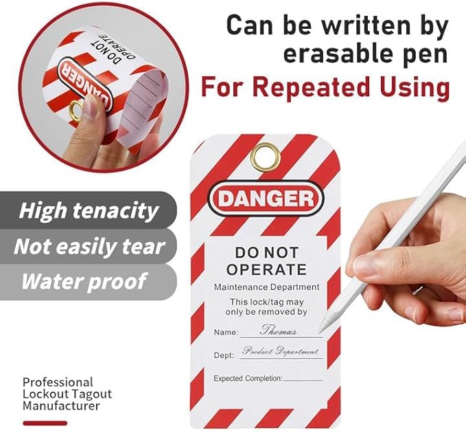 Lockout Tagout Locks - 5 Pack Red Loto Locks with Tags, Keyed Differ Padlock OSHA Compliant Lock Out Tag Out Lock, Safety Padlocks for Electrical Lockout Tag Out Kits