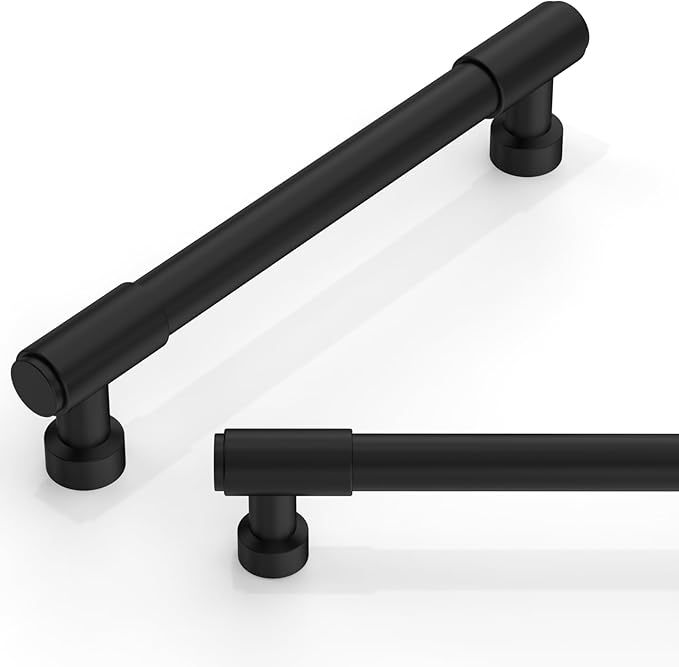 10 Pack Matte Black Cabinet Pulls 5 Inch(128mm) Kitchen Cabinet Handles Cabinet Hardware for Drawer Pulls