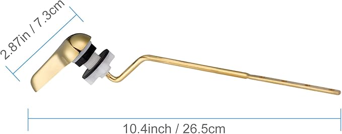 iFealClear 2 Pack Polished Gold Universal Toilet Tank Flush Lever Replacement, Brass Side/Angle Mount Toilet Handle Fits Most Toilets