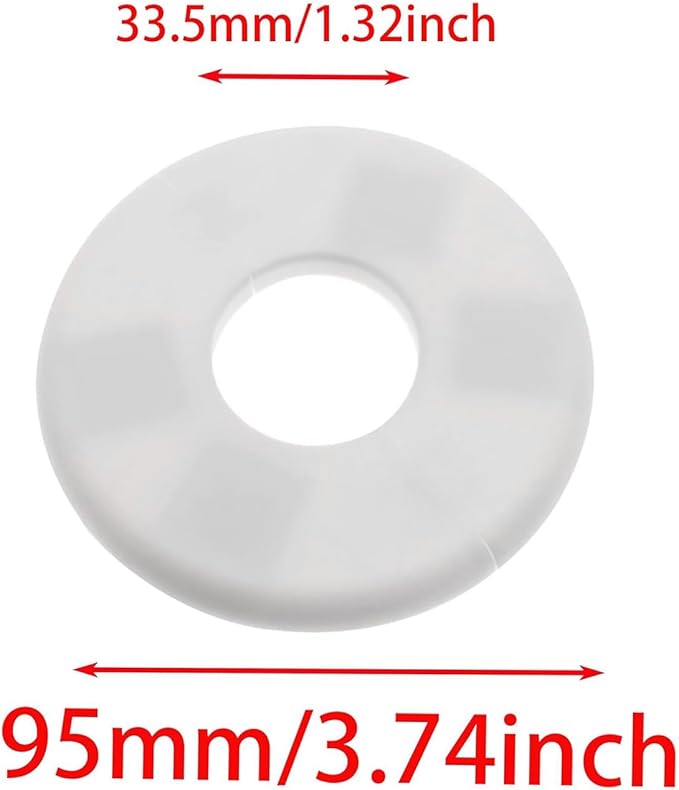 2 Pack Wall Split Flange ABS Round Escutcheon Plate for 1-1/3"/ 33mm Diameter Pipe Faucet Decoration Accessories (White)