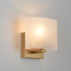 Hardwired Wall Sconces, Modern Acrylic Shade Wall Light Fixture, Gold Walls Mounted Lamp with Ceramic Lamp Holder, Classic E26 Bulb Walls Lighting for Bedroom, Living Room, Hallway 【No Bulb Included】