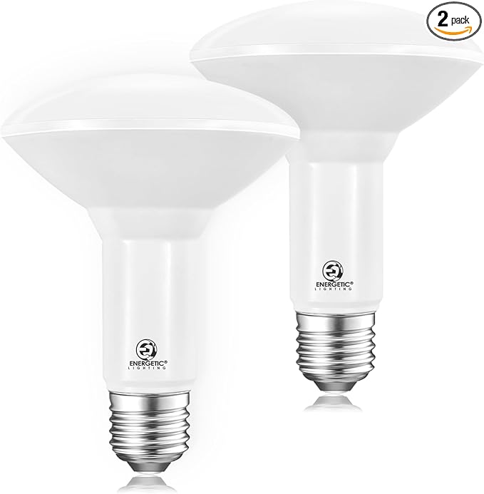 Energetic LED BR30 Flood Light Bulbs Indoor, Cool White 4000K, Dimmable, 65 Watts Recessed Light Bulbs for Cans, 650 Lumen, ETL Listed, 2 Pack